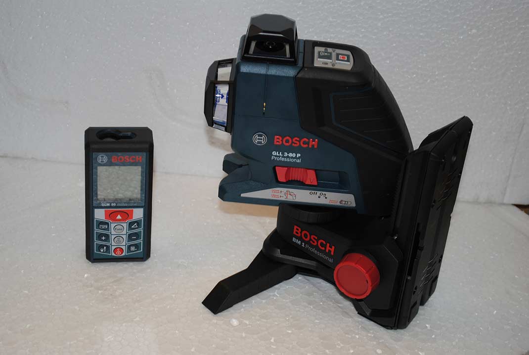 Bosch-Set mit Laser Entfernungsmesser GLM 80 und Multifunktions-Linienlaser GLL 3-80 P Professional